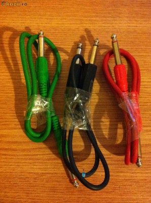 **cablu audio jack gros 6.3 mo - 6.3 mo 3 culori verde/negru/rosu (209) foto