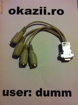 Adaptor MIDI-Gameport (DB-15 la 4x DIN 5 pini) pentru Placi de Sunet (307) foto