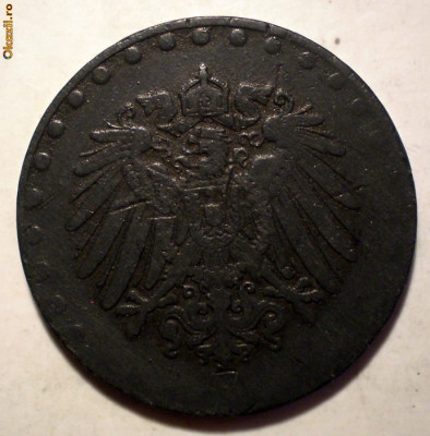 C.092 GERMANIA WWI 10 PFENNIG 1917 ZINC PERLATA RARA 3.19 g foto