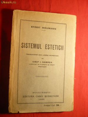 Ernst Meumann - Sistemul Esteticii - 1926 foto