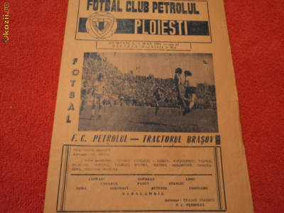 Program fotbal PETROLUL -TRACTORUL Brasov 03.05.1981 foto