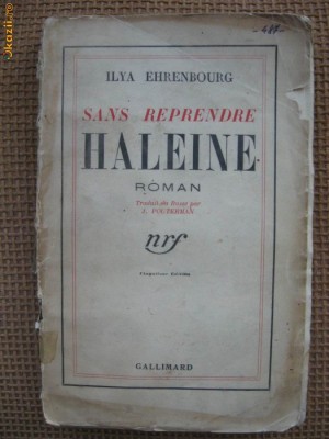 Ilya Ehrenbourg - Sans reprendre haleine (in limba franceza) foto