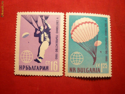 Serie- Parasutism 1960 Bulgaria ,2 val. foto