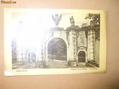 Carte Postala Alba Iulia Poarta I - a a cetatii 1935 foto