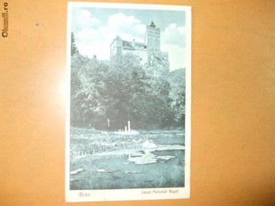 Carte Postala Castelul Bran Lacul parcului regal foto