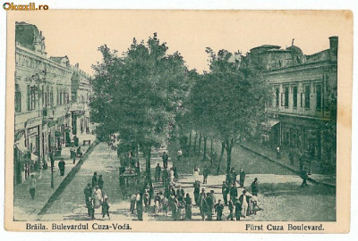 1879 - BRAILA, Ave. Cuza-Voda -old postcard, CENSOR - used - 1917 foto