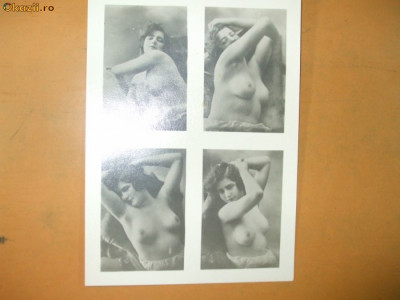 Fotografie veche arta erotica colaj 4 imagini femei nud 16 x 12 cm foto