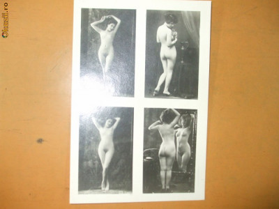 Fotografie veche arta erotica colaj 4 imagini femei nud 16 x 12 cm foto