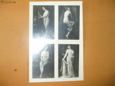 Fotografie veche arta erotica colaj 4 imagini femei nud 16 x 12 cm foto