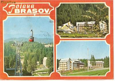 CPI (B495) POIANA BRASOV, TELECABINA, COMPLEXUL TURISTIC, HOTELUL TELEFERIC, CIRCULATA 20.09.1979, EDITURA OSETCM, STAMPILE, TIMBRU IMPRIMAT foto