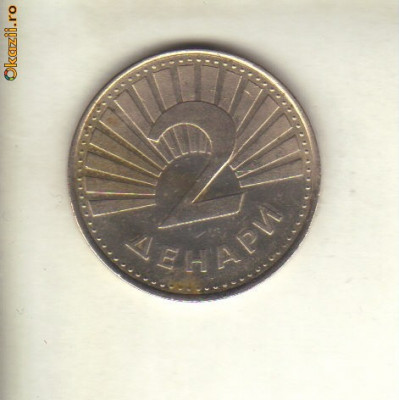 bnk mnd Macedonia 2 dinari 2001 , fauna foto