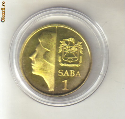 bnk mnd Insula Saba 1 dollar 2011 unc , fauna foto