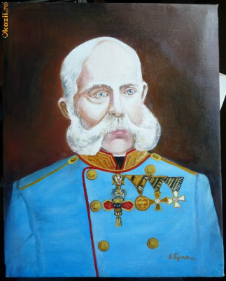 Portretul Imparatului Frantz Jozef al Austriei , ulei / panza foto