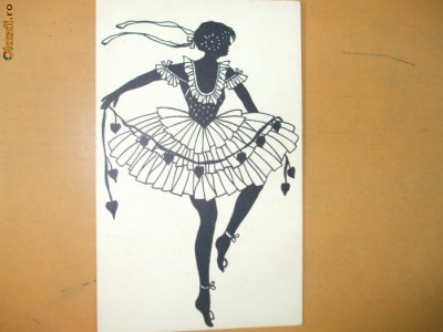 Carte postala Ilustratori desen Serie V 1 - 23 fata dans balet balerina foto
