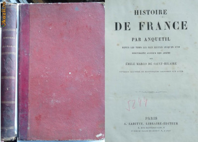 Anquetil , Istoria Frantei , cu 4 gravuri , 1862 foto