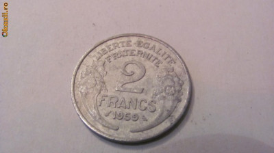 CY - 2 francs (franci) 1959 Franta / aluminiu foto