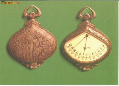 CP 214-10 Muzeul Brailei.Ceas de buzunar Sector Watch, 1900, A apartinut scriitorului Panait Istrati -carte postala -starea care se vede foto
