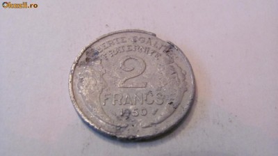 CY - 2 francs (franci) 1950 Franta / aluminiu foto