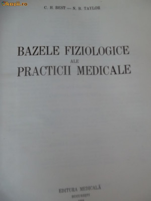 BAZELE FIZIOLOGICE ALE PRACTICII MEDICALE foto