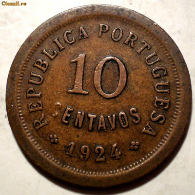 D.006 PORTUGALIA 10 CENTAVOS 1924 EROARE C (CENTAVOS) foto