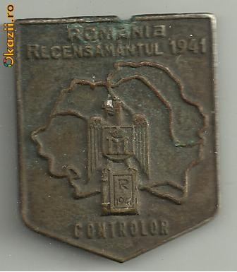 INSIGNA ROMANIA RECENSAMANTUL DIN 1941 foto