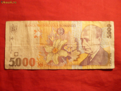 Bancnota 5000 Lei 1998 , cal.medie foto