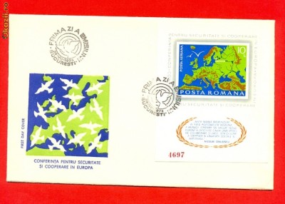 ROMANIA 1975 Conferinta pentru Securitate in europa HELSINKI-FDC foto
