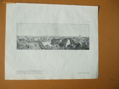 Plansa Dealul Mitropoliei Bucuresti 1855 foto