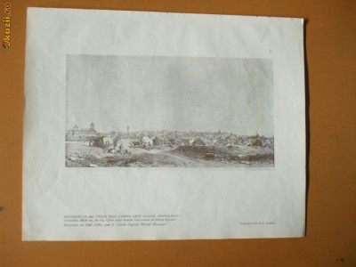 Plansa Bucuresti Curtea Arsa Dealul Arsenalului 1841 foto