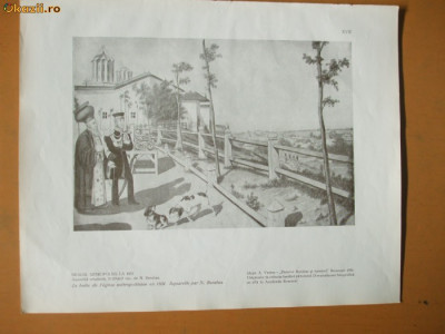 Plansa Dealul Mitropoliei Bucuresti 1832 foto