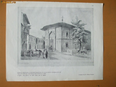 Plansa Biserica grecilor 1837 Bucuresti foto