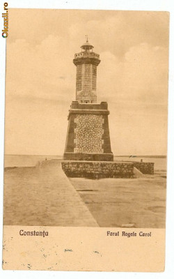 1277 - CONSTANTA, Lighthouse Regele CAROL - old postcard - used - 1929 foto