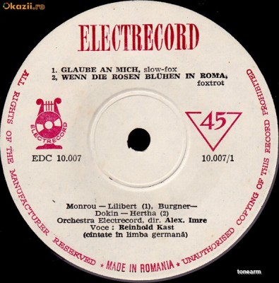 Reinhold Kast - Glaube An Mich / Wenn Die Rosen Bluhen In Roma / Adios Muchachos, Good Bye / Kleine Moonlight-Lady (7&amp;quot;) foto