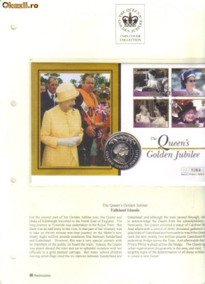 bnk mnd Insulele Falkland 50 pence 2002 unc , FDC (5) foto