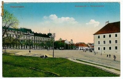 2386 - SIBIU, Market - old postcard, CENSOR - used - 1916 foto