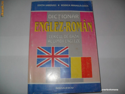 DICTIONAR englez -roman / lexicul de baza al limbii engleze foto