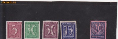 Germania Reich 1921-1922 -5 buc.nestampilate foto