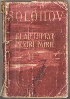 (C1176) EI AU LUPTAT PENTRU PATRIE DE MIHAIL SOLOHOV, EDITURA TINERETULUI, BUCURESTI, 1960, IN ROMANESTE DE GELLU NAUM SI A. IVANOVSCHI foto