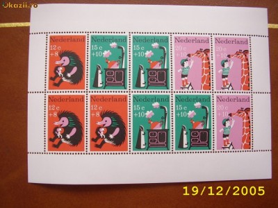 Olanda 1967 copii mi bl.nr. 6 foto