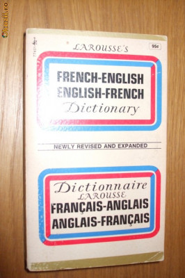 FRANCAIS-ANGLAIS / ANGLAIS-FRANCAIS - Dictionnaire Larousse - 1973, 565 p. foto