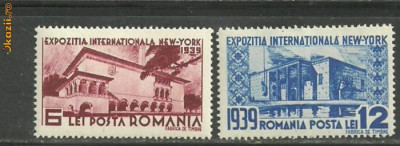 Romania 1939 - EXPOZITIA NEW YORK, serie nestampilata, DB6 foto