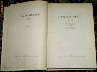 Opere - Gr. Alexandrescu, poezii (vol. I) foto