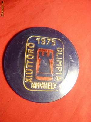 Insigna-Placheta - Olimpiada Sah 1975 -Unifata foto