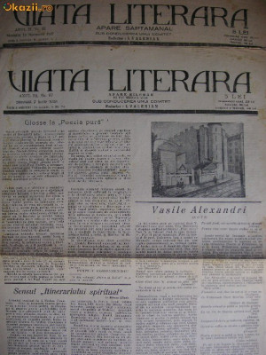 Viata literara ( 2 numere ) - 1927 si 1928 foto