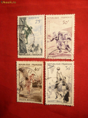 Serie- Sport- 1956 Franta ,4 val.stamp. foto