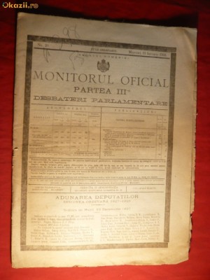 Regatul Romaniei - Monitorul Oficial -Dezbateri Parlamentare 1928 foto