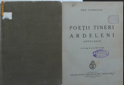 Emil Giurgiuca, Poeti tineri ardeleni, cu 18 masti de Ion Vlasiu, 1940 foto