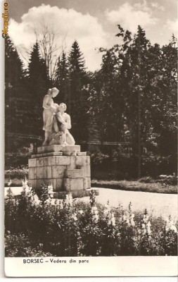 CPI (B596) BORSEC, VEDERE DIN PARC, EDITURA MERIDIANE, CPCS, CIRCULATA, 1961, STAMPILE, TIMBRU foto
