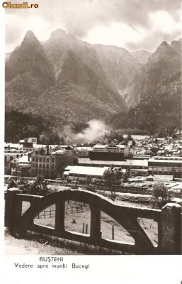 CPI (B572) BUSTENI, VEDERE SPRE MUNTII BUCEGI, EDITURA MERIDIANE, CPCS, CIRCULATA, 1963, STAMPILE, TIMBRU FILATELIC foto