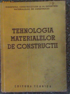 Tehnologia materialelor de constructii foto